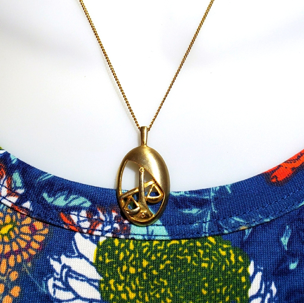Vintage Libra necklace with Earrings set